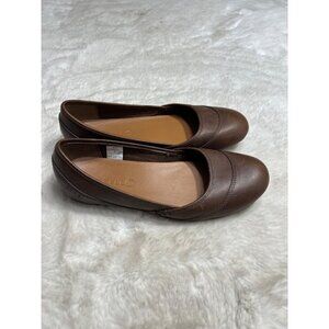 Merrell dark brown earth leather ballet slip on shoe womens size  7